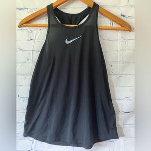Vintage Nike Women's Black Tank Top with  Logo inspo Monica Geller Y2K